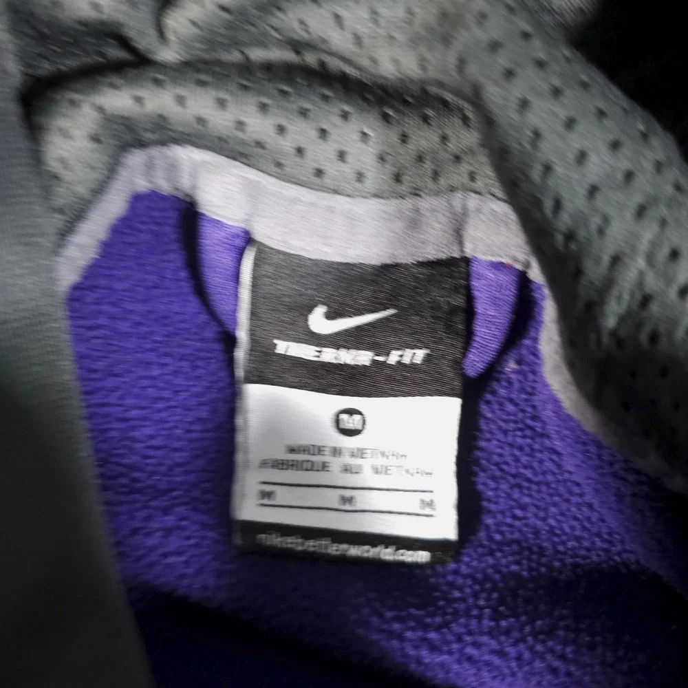 Nike LSU Tigers Hoodie Men's M Purple‎ Therma-Fit Sweatshirt NCAA Authentic